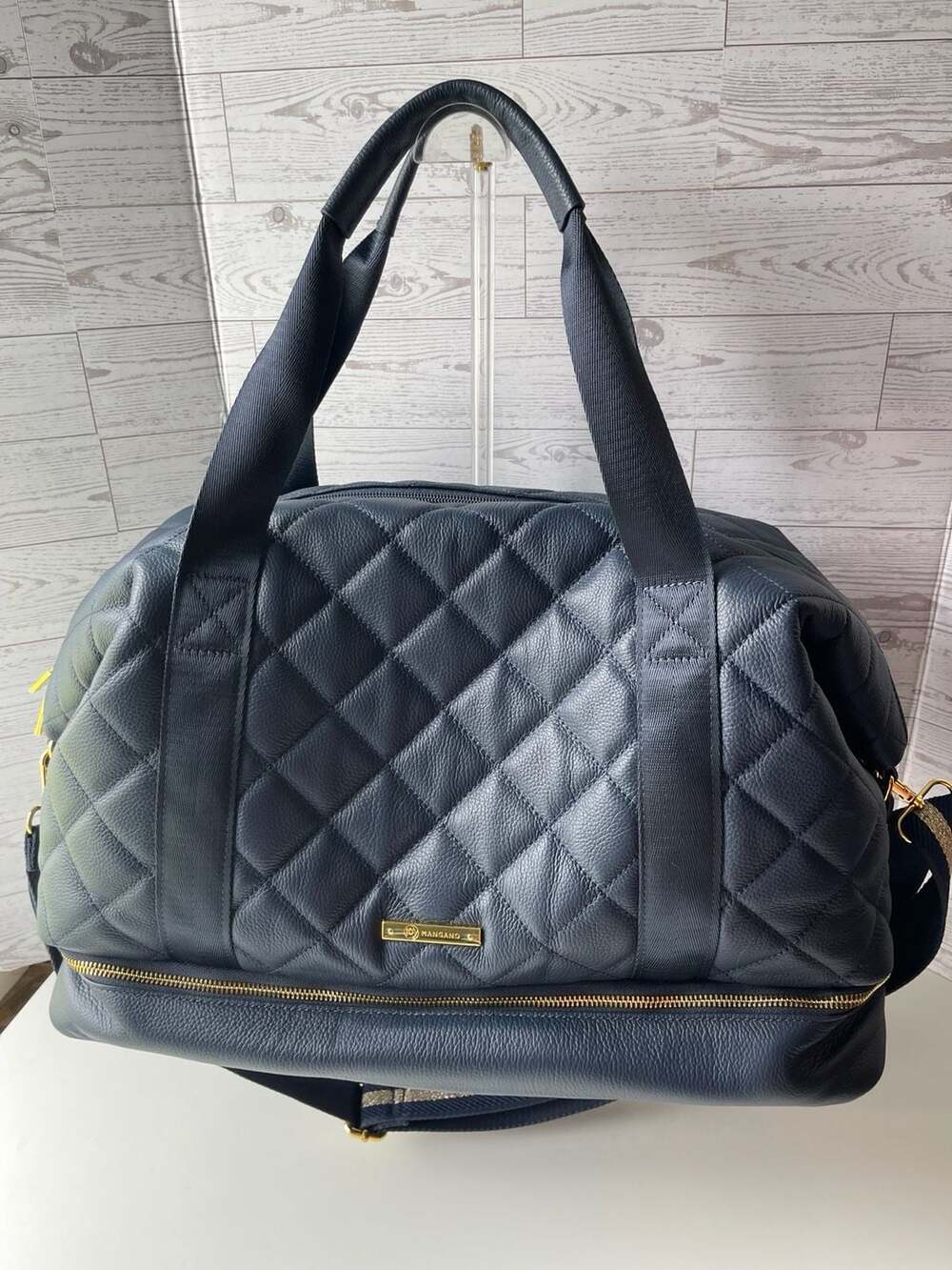 Joy Mangano First Class Luxury Quilted Double Decker Weekender Duffle Bag